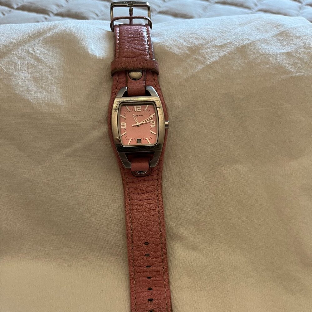 COPY - FOSSIL- womens watch, pink leather band-